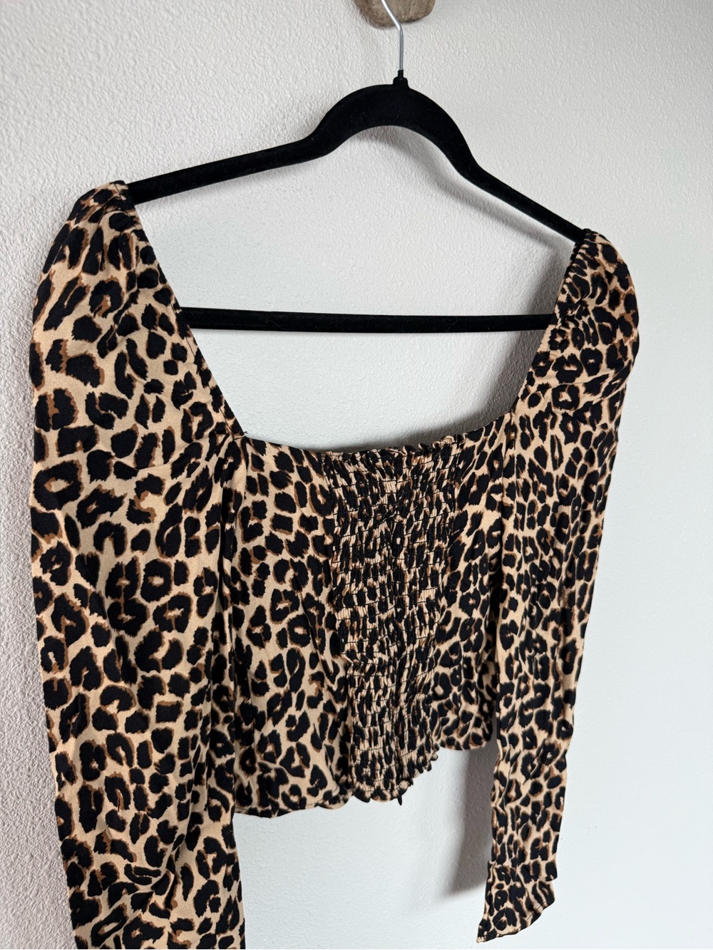 New Reformation Leo Demi Top Blouse Long Sleeve Smocked Women's Size 4 NWT - Picture 15 of 16